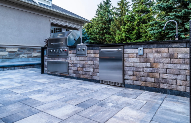 Top view of multi-level deck design at Four Seasons Estate