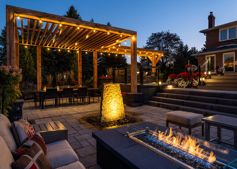 Beautiful outdoor pool with clean lines and contemporary landscaping.