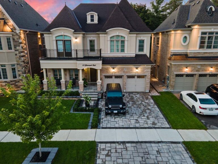 Modern outdoor space with sleek design elements and greenery