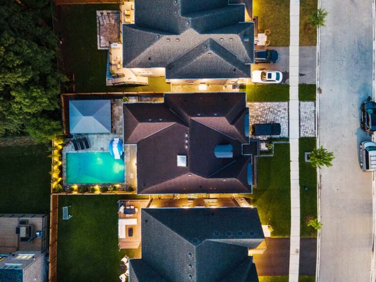 Contemporary patio with minimalist design and greenery