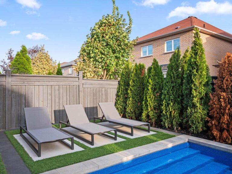 Chic backyard design with seating and natural elements