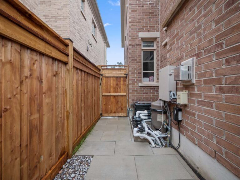 Spacious outdoor patio with integrated lighting