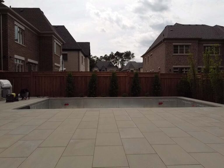 Manicured garden with stone pathway and decorative plants