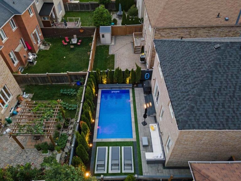 Outdoor space with stone paving and modern design