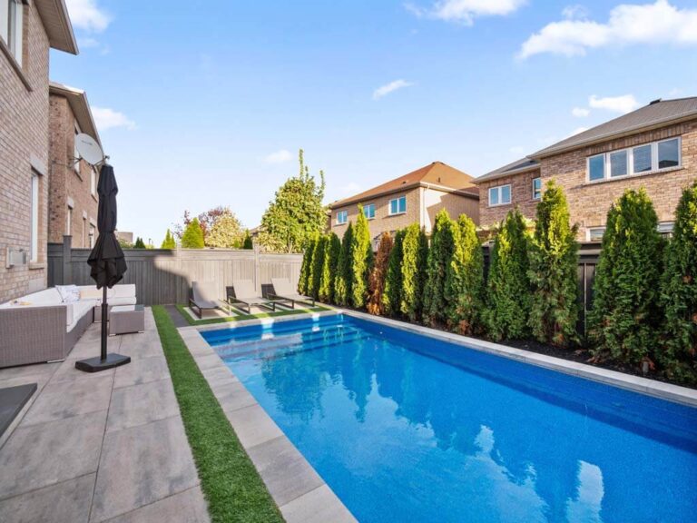 Stylish outdoor space with seating and decorative elements