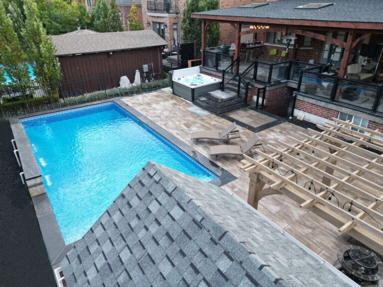 Aerial View of Modern Backyard Design