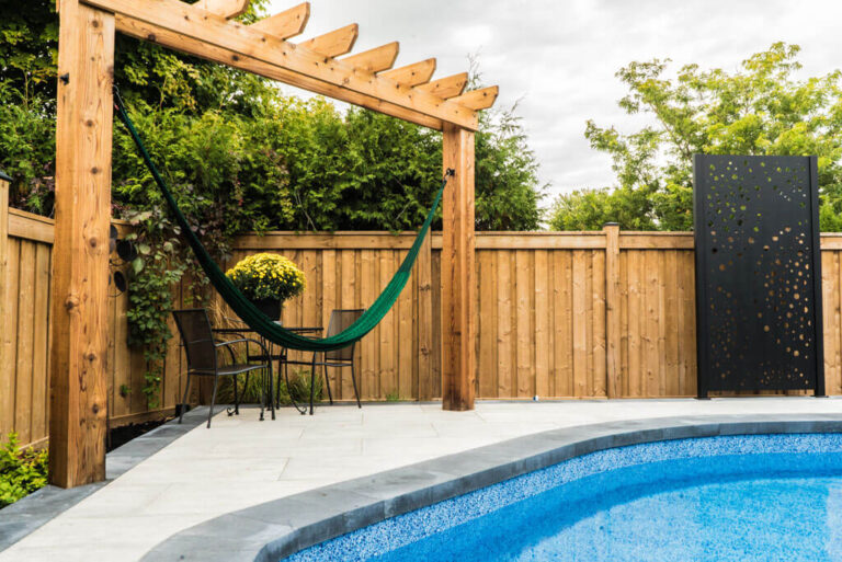 Stone pathway in a professionally landscaped garden