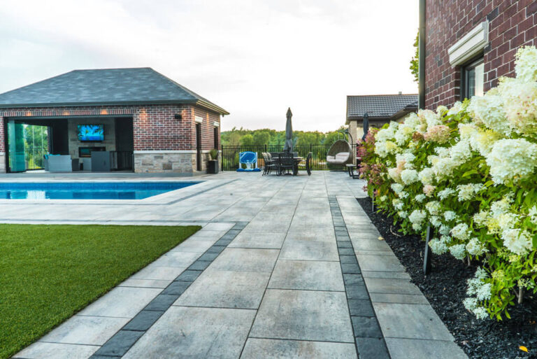 Well-Designed Garden Pathway with Stone Pavers