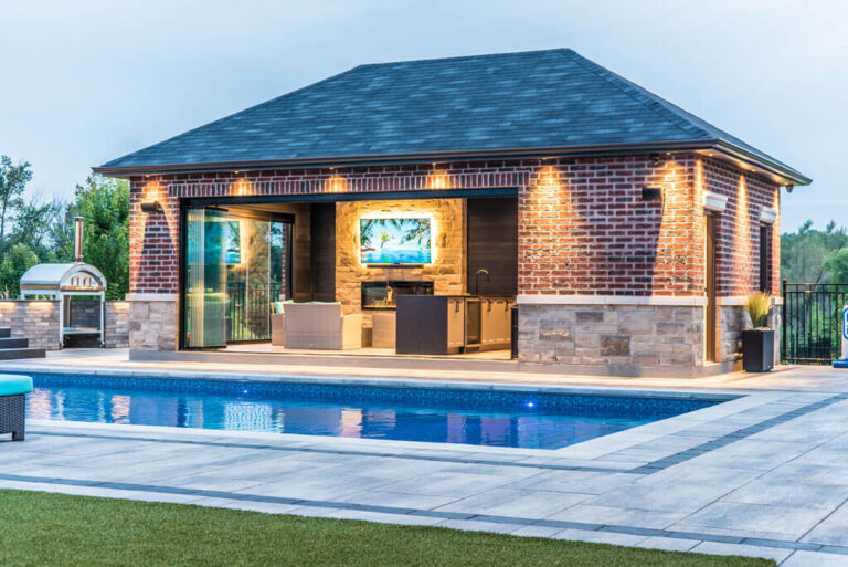 Modern Outdoor Entertainment Area with BBQ Station
