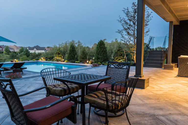 Beautifully landscaped garden with stone pathway and greenery