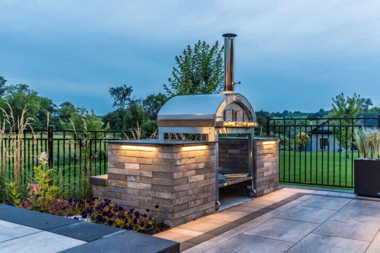 Luxury Outdoor Living Space with a Pergola and Poolside Seating