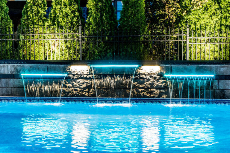 Modern Backyard with Wooden Deck and Lounge Area