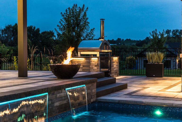 Elegant Outdoor Seating Area with Custom Fire Pit