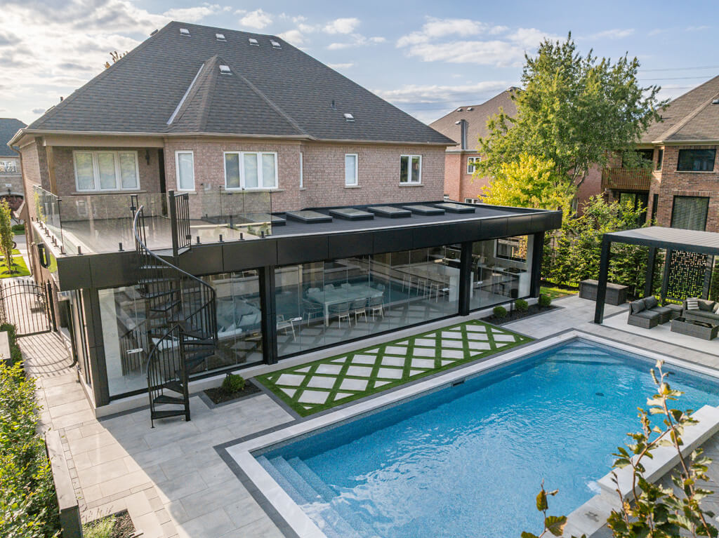 Stone pathway with greenery at 160 Polo Crescent