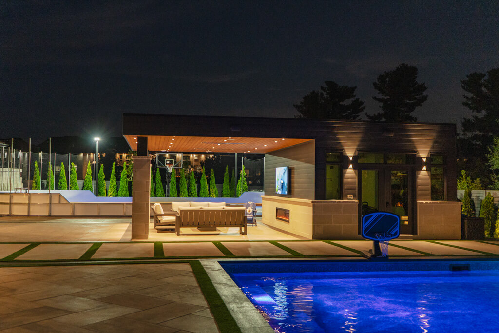 Finished front view of Enclave building